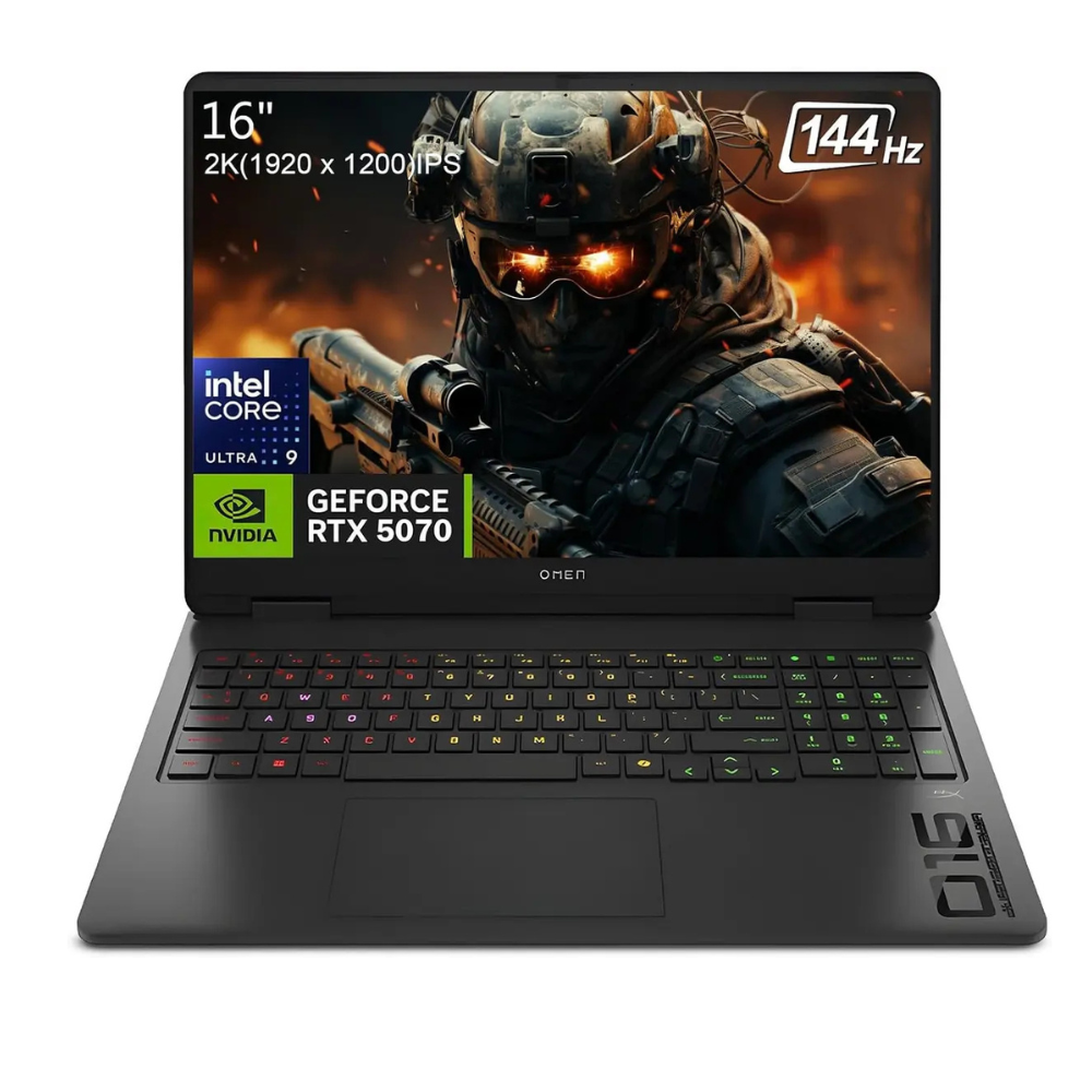 1 HP OMEN 16-AN0075CL Intel Core Ultra 9 285H 32GB DDR5 RAM 1TB SSD NVIDIA GeForce RTX 5070 8GB 16" 2K WUXGA 144Hz Gaming Laptop Windows 11 - Image 1
