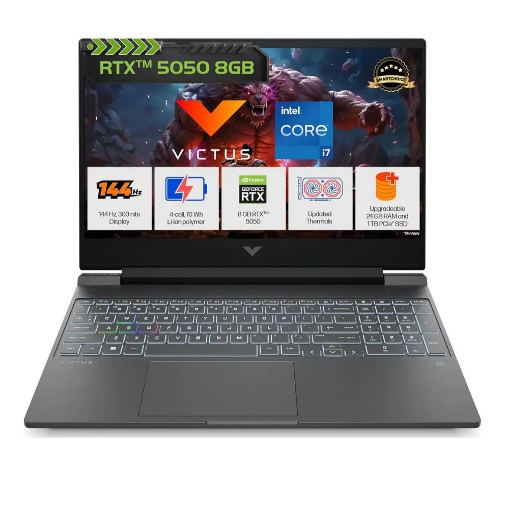 1 HP Victus 15-FA2309TX Intel Core i7-13620H 24GB DDR5 1TB SSD RTX 5050 8GB 15.6" FHD 144Hz Gaming Laptop Windows 11 Black - Image 1