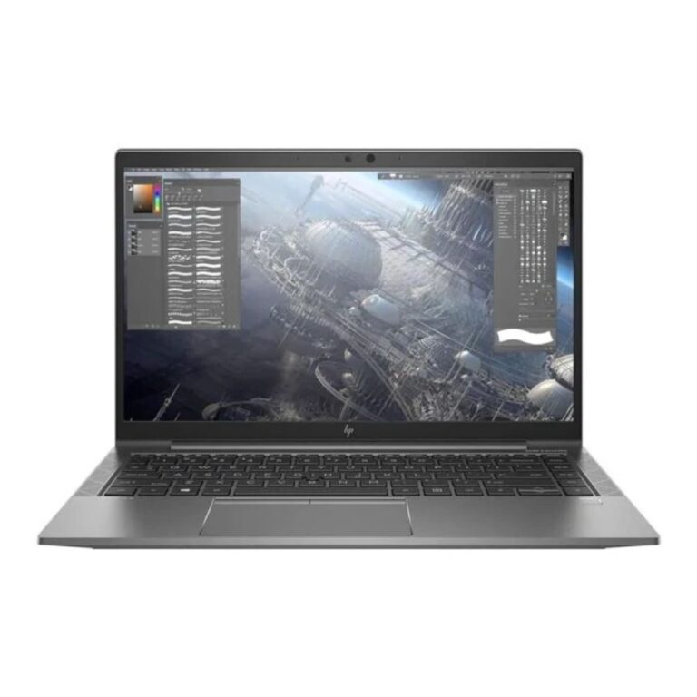 Closed silver HP ZBook Firefly 14 G8 laptop showing the premium stylized Z logo on the lid.