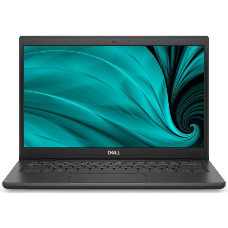 Matte black Dell Latitude 3420 business laptop open on a modern study table.