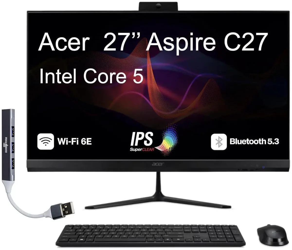 aa Acer Aspire C27BGARL All-in-One PC Intel Core Ultra 5 225U 16GB DDR5 512GB SSD 27″ FHD Windows 11 Home - Image 1
