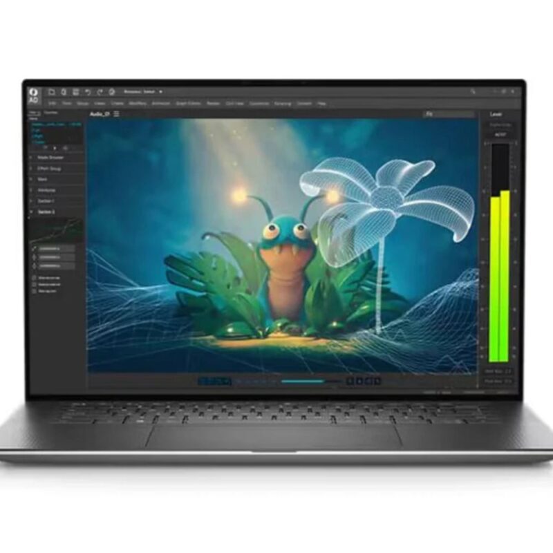 Side profile shot of thin HP Elite Dragonfly G3 laptop on a minimalist executive office desk.