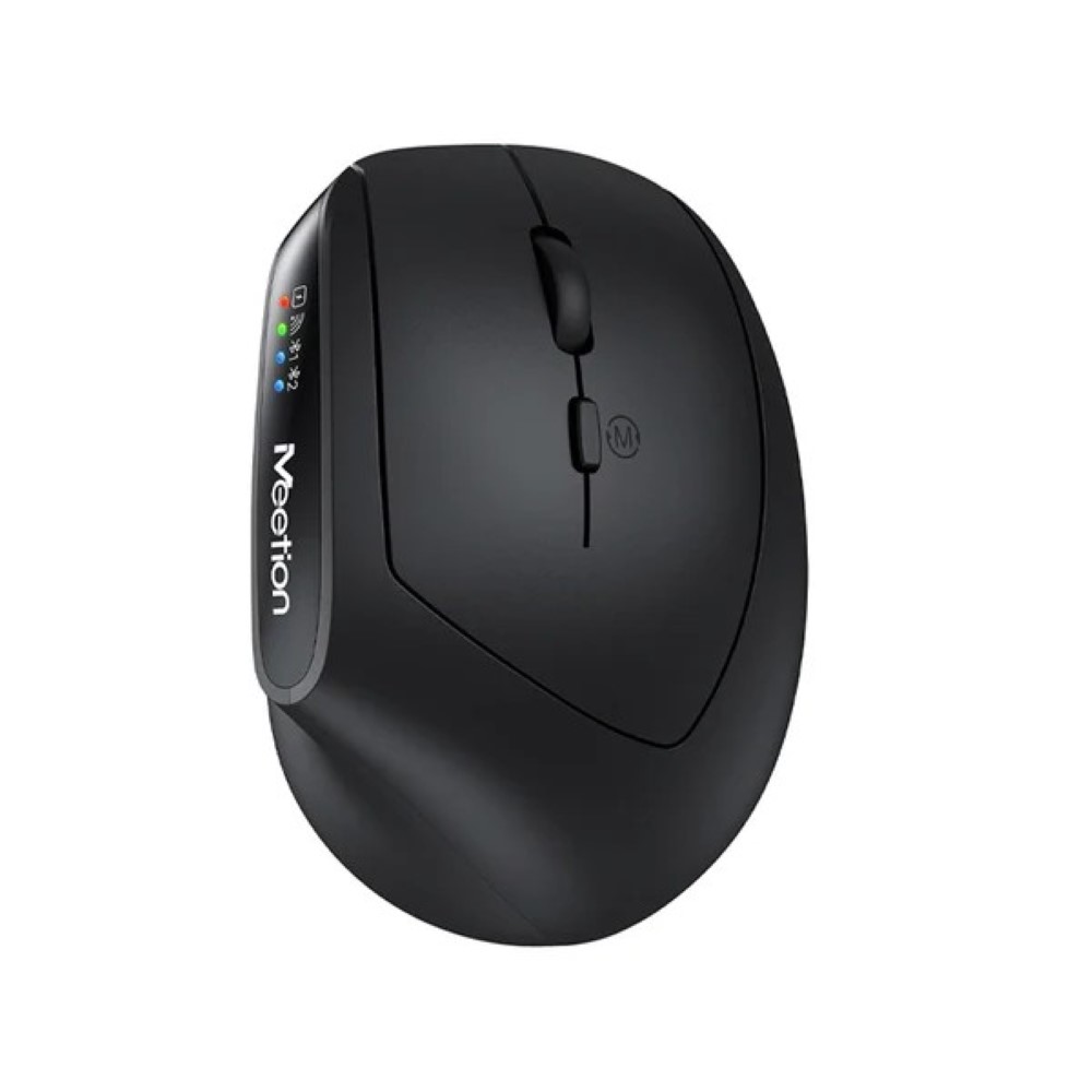 Meetion BTM008 Dual Mode Ergronomic Wireless Mouse – Black b Meetion BTM008 Ergonomic Dual Bluetooth Wireless Mouse - Image 1