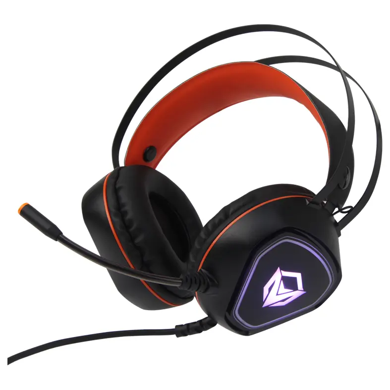 Meetion MT-HP020 Backlit Gaming Headset, Noise-Canceling Mic, 3.5mm Stereo Jack and USB, Black c Meetion HP020 USB Wired Stereo Gaming Headset - Image 1