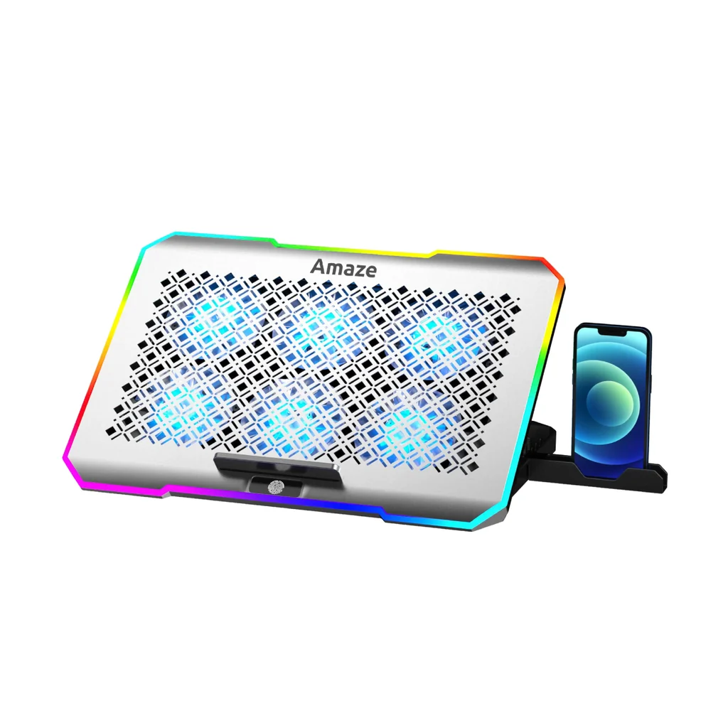 A500 AMAZE A500 RGB 6-Fan Adjustable Laptop Cooling Pad & Stand - Image 1