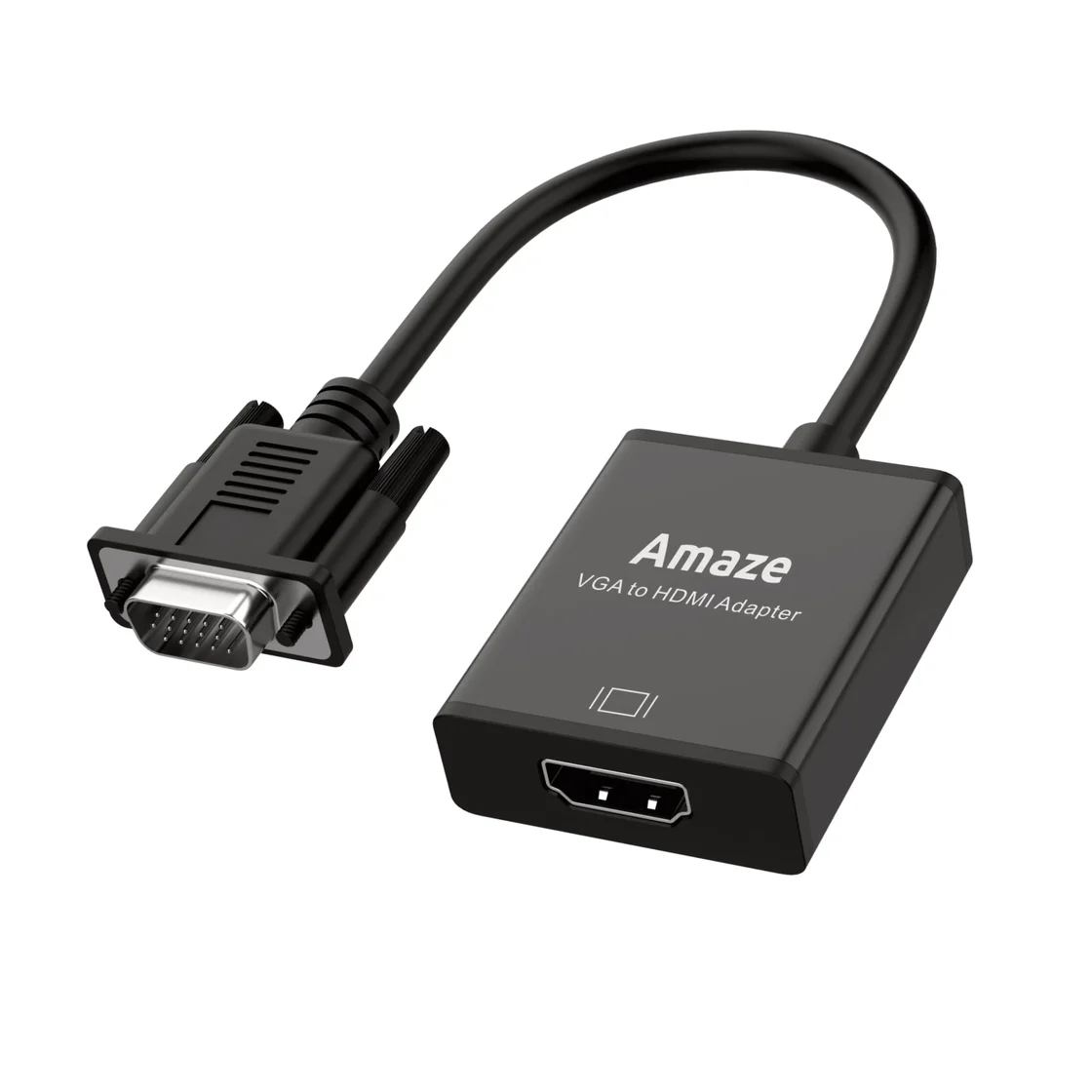 A832 AMAZE A832 VGA to HDMI Adapter with Audio 2K 60Hz – Black - Image 1