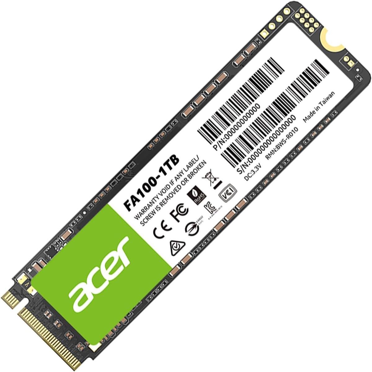 Acer FA100 512GB PCIe Gen3 x4 NVMe M.2 SSD Acer FA100 512GB PCIe Gen3 x4 NVMe M.2 SSD - Image 1