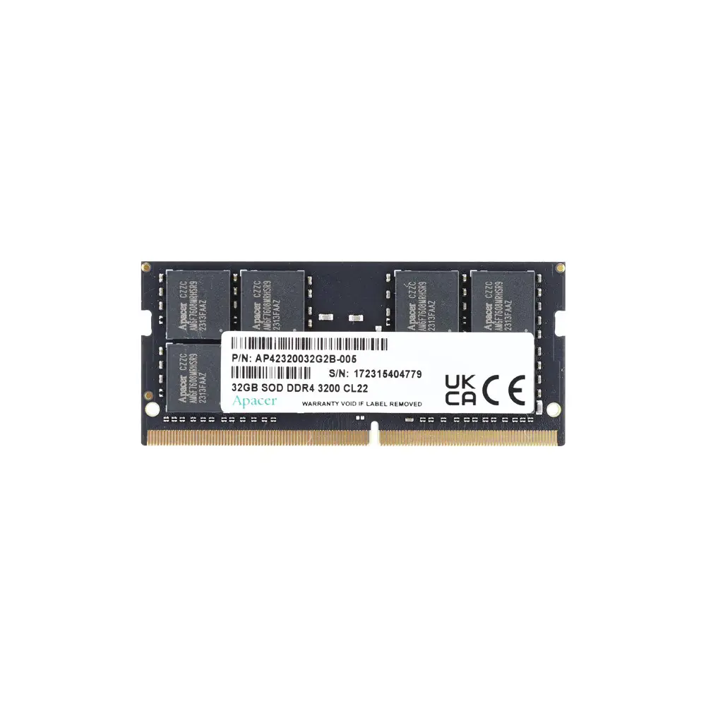 Apacer 32GB DDR4 3200MHz SO-DIMM Laptop RAM CL22 1.2V Apacer 32GB DDR4 3200MHz SO-DIMM Laptop RAM CL22 1.2V - Image 1