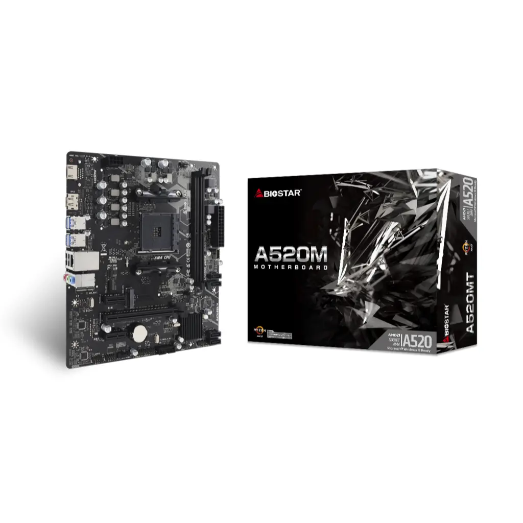 BIOSTAR A520MT AMD A520 AM4 DDR4 Micro ATX Motherboard BIOSTAR A520MT AMD A520 AM4 DDR4 Micro ATX Motherboard - Image 1