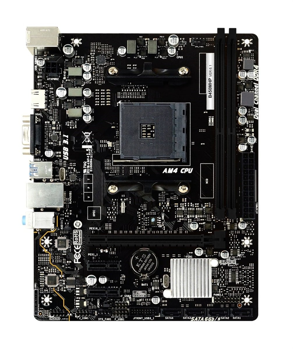BIOSTAR B450MHP AMD B450 AM4 DDR4 Micro ATX Motherboard BIOSTAR B450MHP AMD B450 AM4 DDR4 Micro ATX Motherboard - Image 1