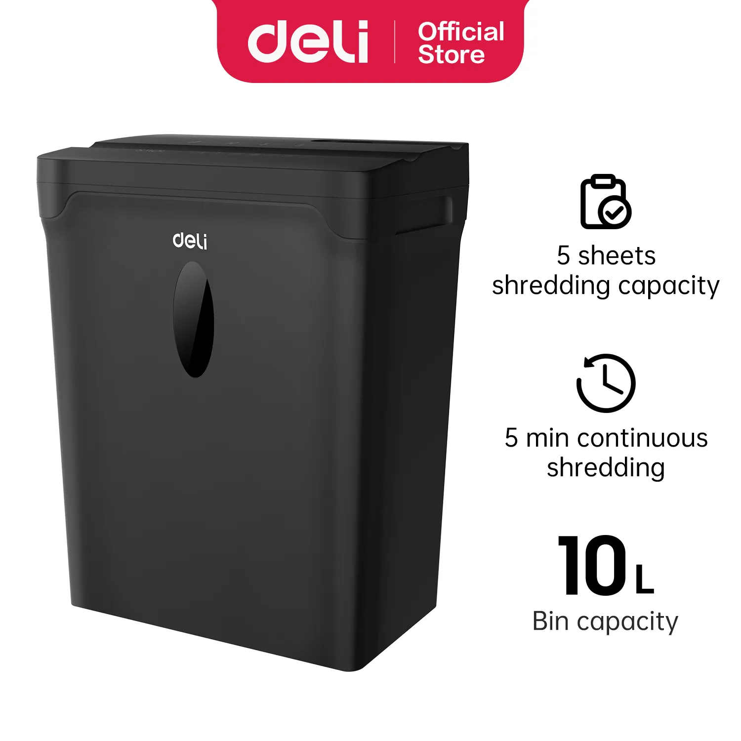 Deli ET022 12-Sheet Cross Cut Paper Shredder a Deli ET022 12-Sheet Cross Cut Paper Shredder - Image 1