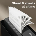 Deli ET102SC 6-Sheet Strip Cut Paper Shredder 12L - Image 3