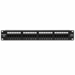 Premium Line Cat6 U/UTP 24-Port Patch Panel 180° Dual IDC Black