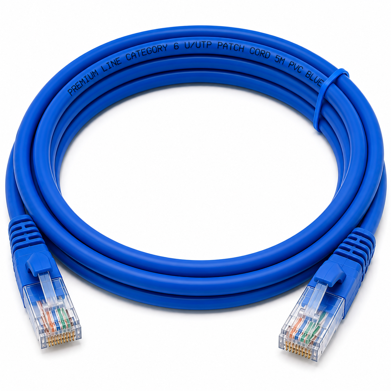 Premium Line Category 6 UUTP Patch Cord 5m PVC Blue Premium Line Category 6 U/UTP Patch Cord 5m PVC Blue - Image 1