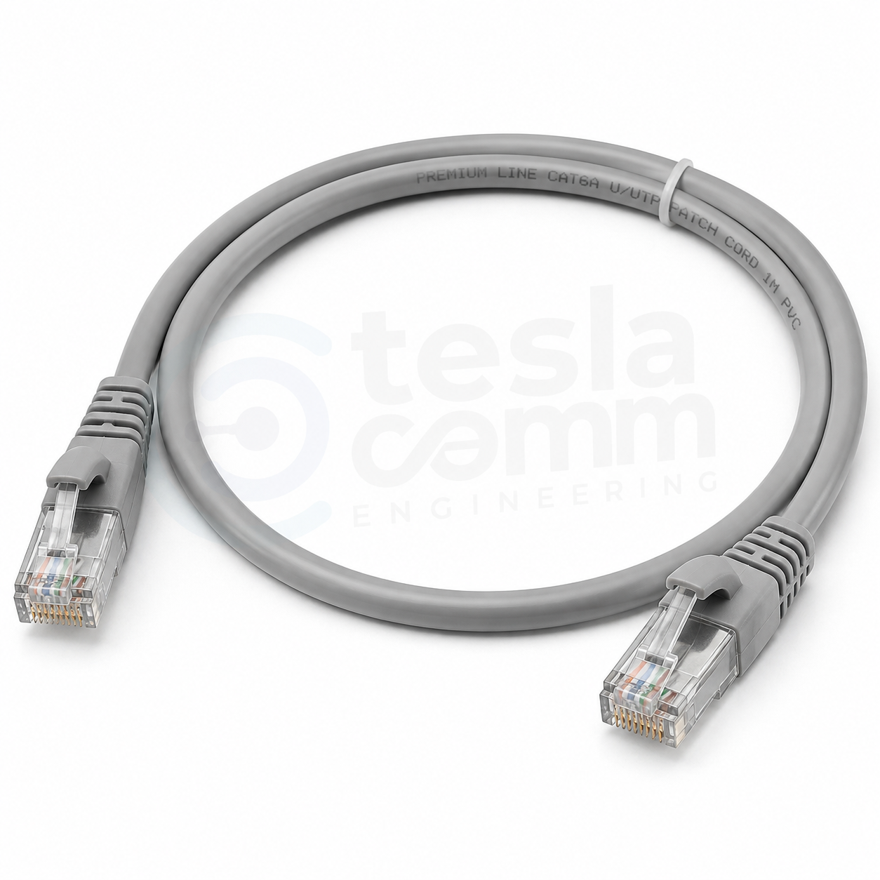 Premium Line Category 6A UUTP Patch Cord 1m PVC Grey Premium Line Category 6A U/UTP Patch Cord 1m PVC Grey - Image 1