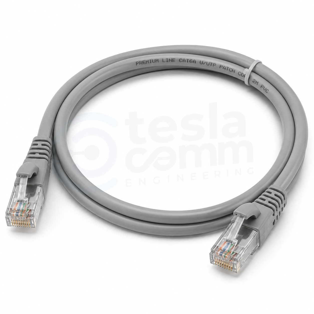 Premium Line Category 6A UUTP Patch Cord 2m PVC Grey Premium Line Category 6A U/UTP Patch Cord 2m PVC Grey - Image 1