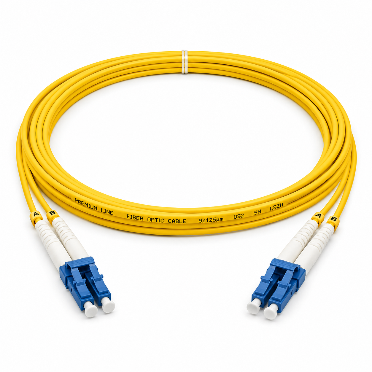 Premium Line LCPC Single-Mode Duplex Fiber Optic Patch Cord 3m 9125µm Premium Line LC/PC Single-Mode Duplex Fiber Optic Patch Cord 3m 9/125µm - Image 1