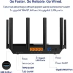 TP-Link Archer AXE75 AXE5400 Tri-Band Gigabit Wi-Fi 6E Router - Image 2